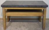 MODERN FRUITWOOD AND FAUX MARB