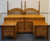 MODERN FRUITWOOD AND WICKER TR