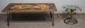 MODERN FRUITWOOD COCKTAIL TABL