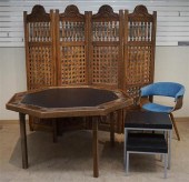 MODERN FRUITWOOD FOUR-FOLD SCR
