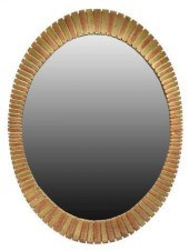 MODERN GILT FRAMED OVAL WALL M