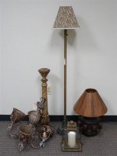 MODERN GILT METAL FOUR-LIGHT C