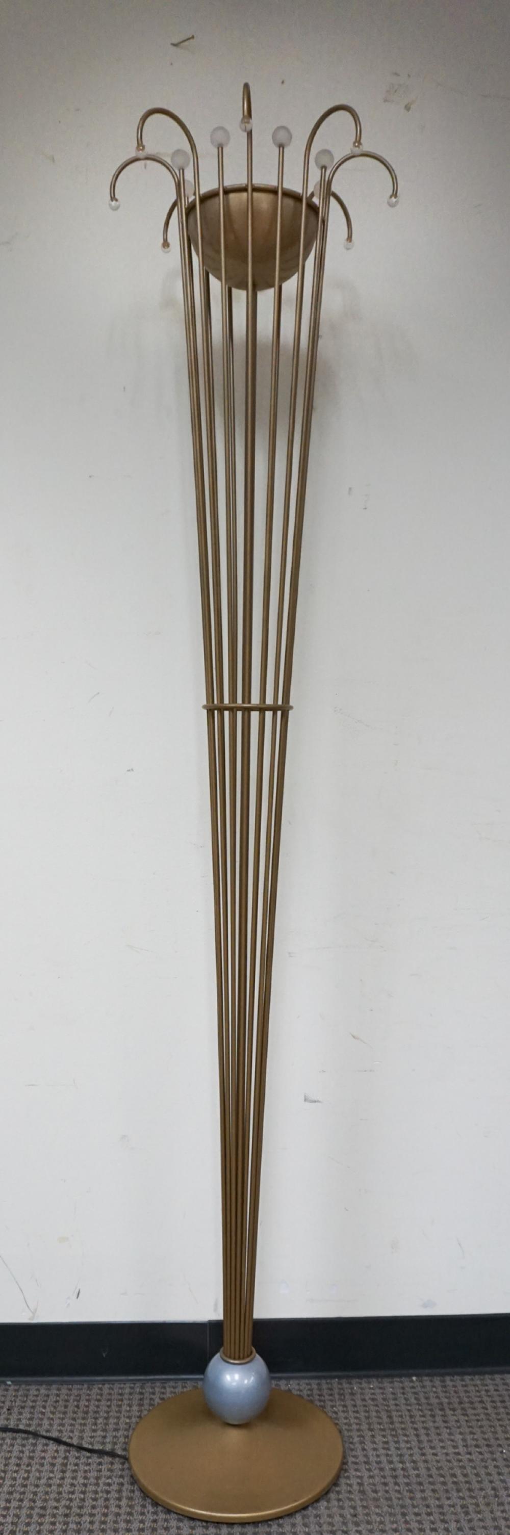 MODERN GILT PAINTED AND GLASS