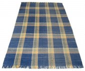 MODERN GINGHAM RUG, 9' 10" X 6