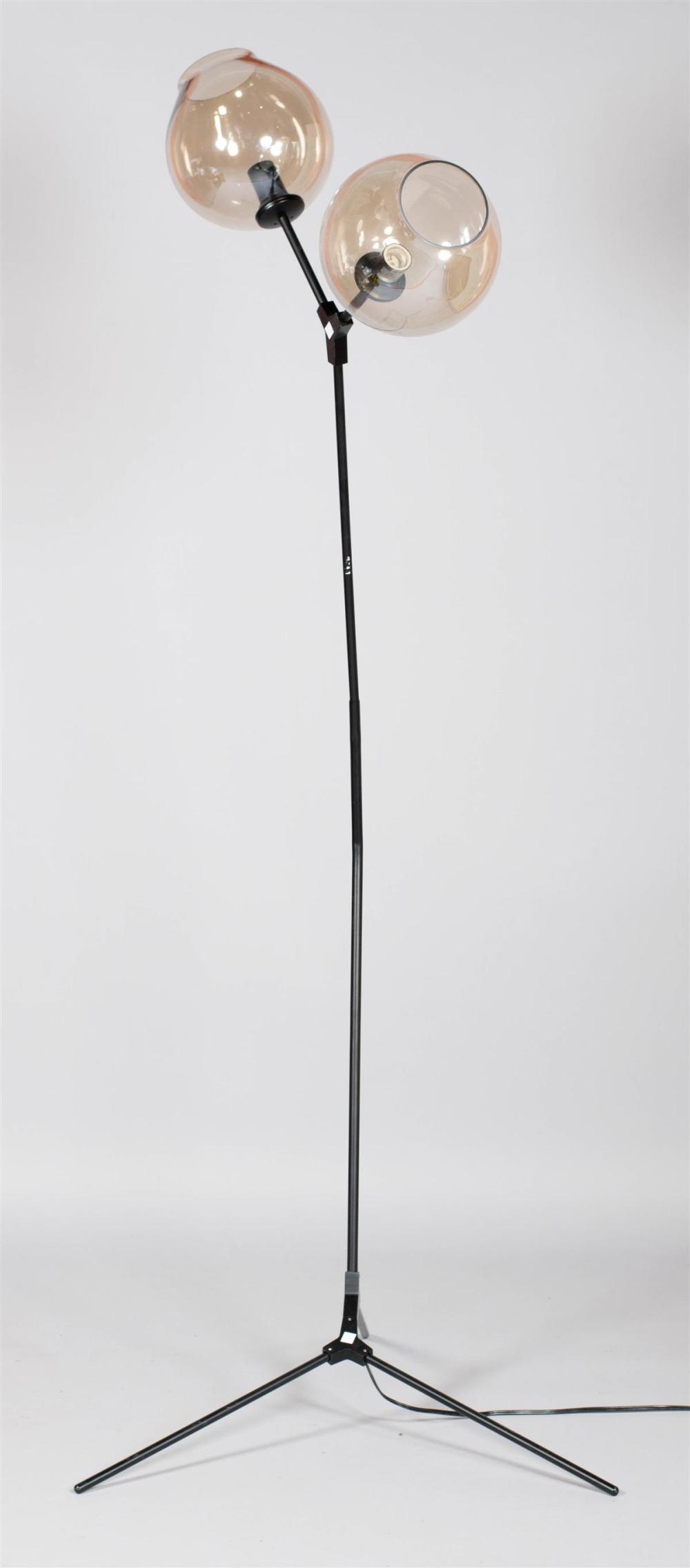 MODERN GLASS AND BLACK PAINTED