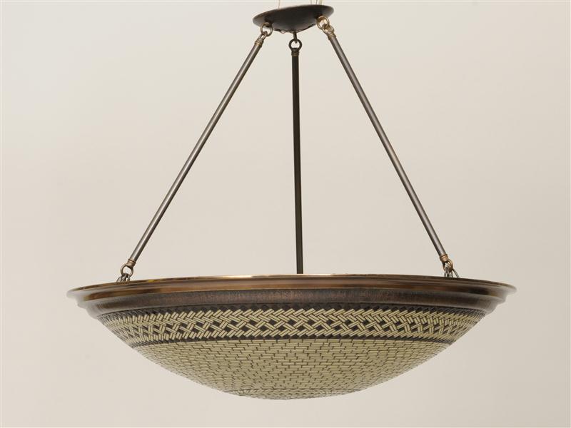 MODERN GLASS AND METAL DISH
