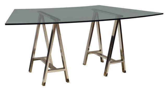 MODERN GLASS & CHROME SAWHORSE