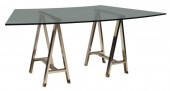 MODERN GLASS & CHROME SAWHORSE