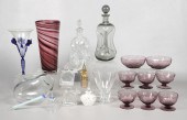 Modern glass decanters, vase,