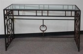 MODERN GLASS MOUNTED BLACK PAI