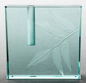 MODERN GLASS SQUARE BUD VASE w