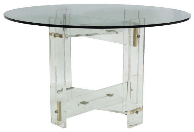 MODERN GLASS-TOP ACRYLIC DINING