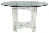 MODERN GLASS-TOP ACRYLIC DININ