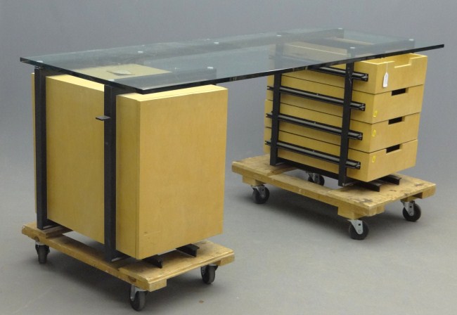 Modern glass top desk.