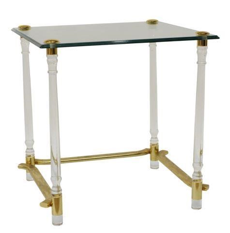 MODERN GLASS-TOP LUCITE SIDE