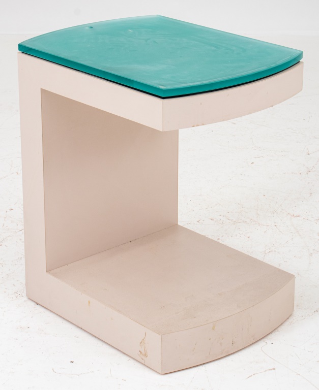 MODERN GLASS TOP SIDE TABLE
