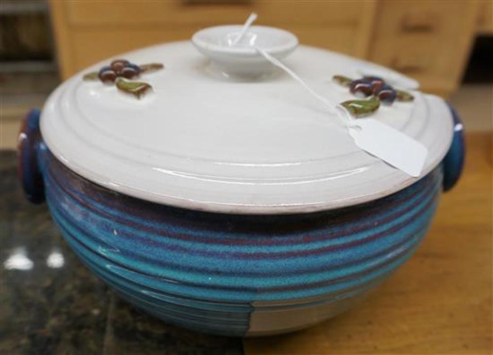 MODERN GLAZED POTTERY COVERED