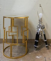 MODERN GOLD PAINTED METAL AND