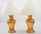 MODERN GOLD-TONE TABLE LAMPS,