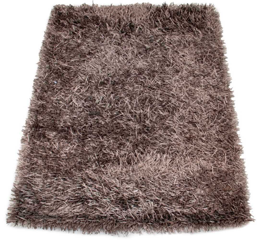 MODERN GRAY SATIN SHAG RUG, 8' X 5'