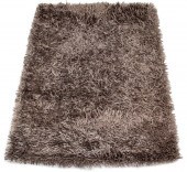 MODERN GRAY SATIN SHAG RUG, 8'