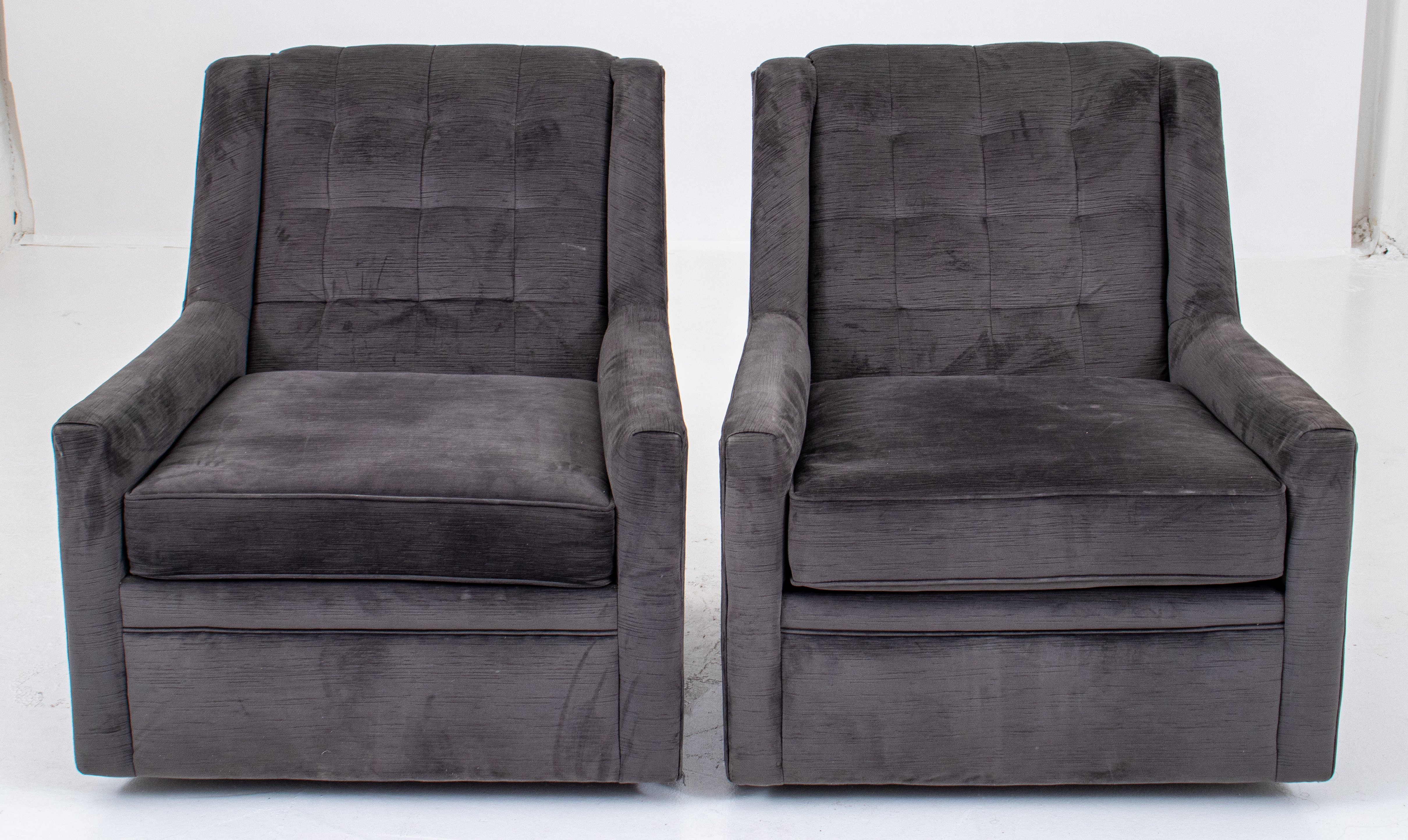 MODERN GRAY UPHOLSTERED SWIVEL