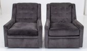 MODERN GRAY UPHOLSTERED SWIVEL