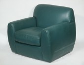 MODERN GREEN LEATHER EASY CHAI