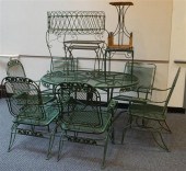 MODERN GREEN PAINTED WROUGHT I
