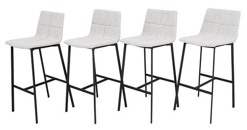 MODERN GREY BOUCLE UPHOLSTERED