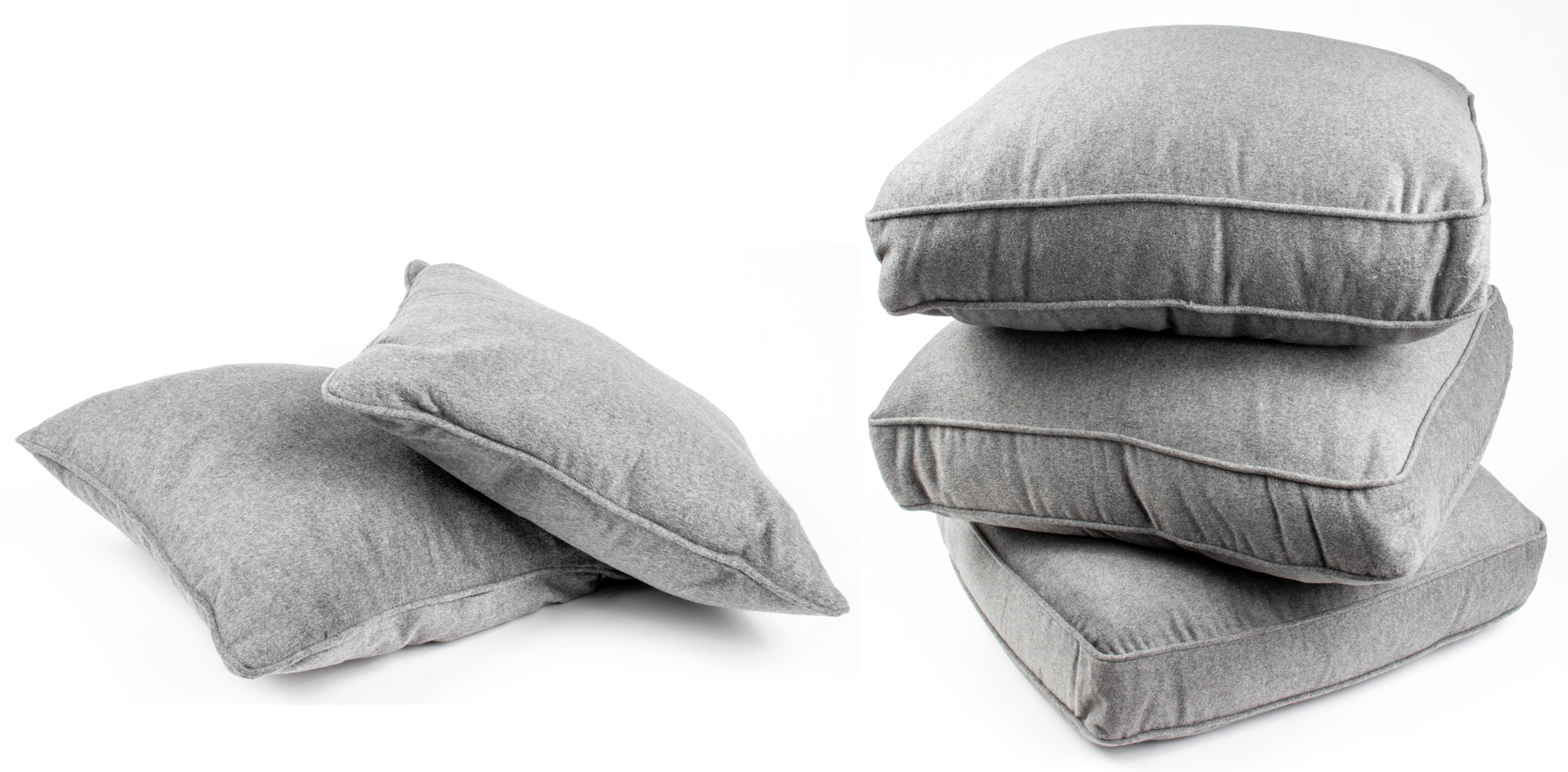 MODERN GREY FELT CUSHIONS AND THROW