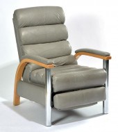 MODERN GREY LEATHER RECLINING