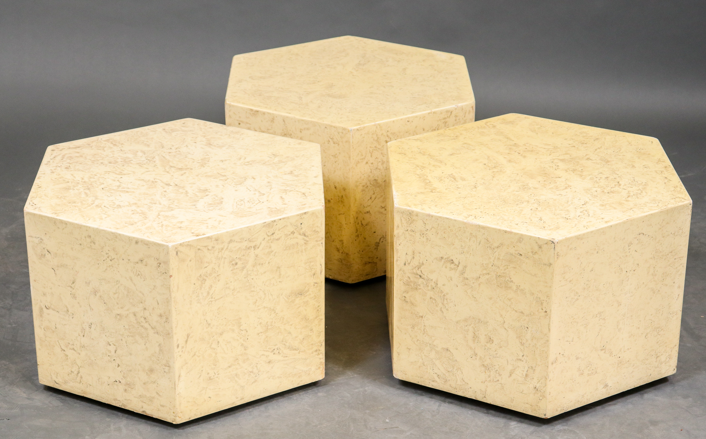 MODERN HEXAGONAL FAUX TRAVERTINE