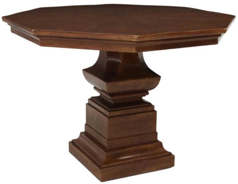 MODERN HEXAGONAL WALNUT PEDESTAL