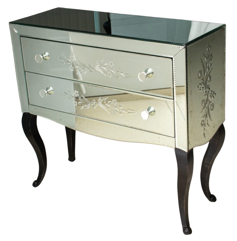 MODERN HOLLYWOOD REGENCY GLASS