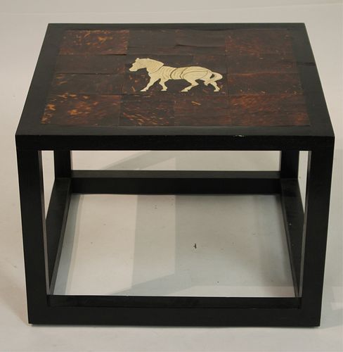 MODERN INLAID EBONIZED OAK SIDE