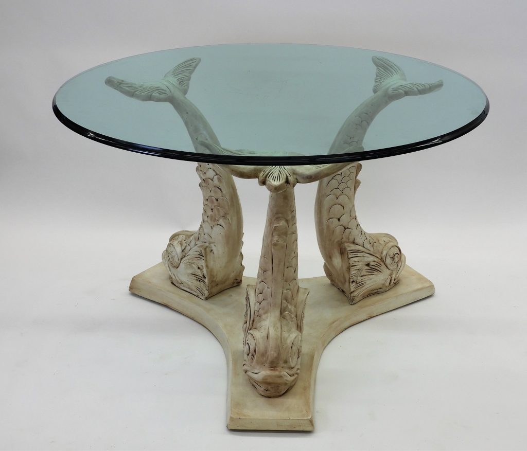 MODERN ITALIAN DOLPHIN GLASS TOP