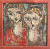 MODERN ITALIAN TWO WOMEN PORTR