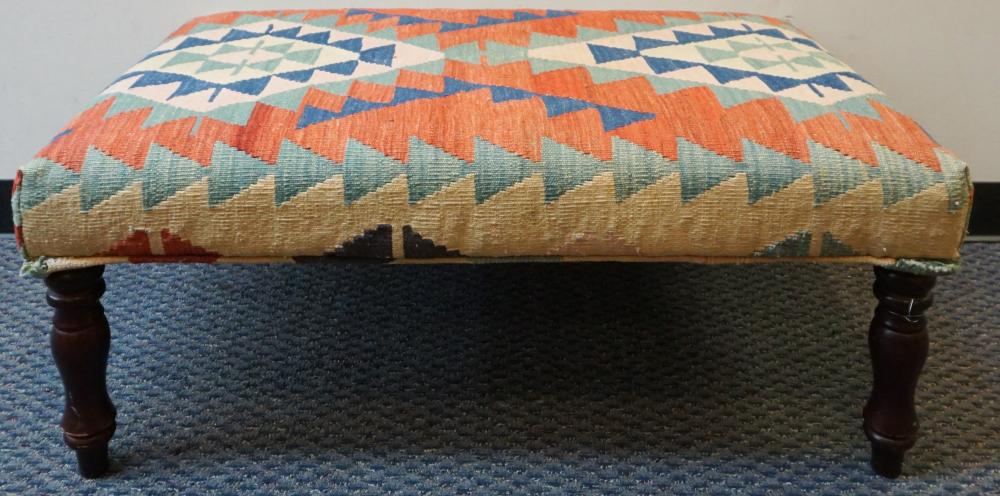 MODERN KILIM UPHOLSTERED OTTOMAN,