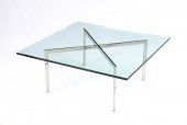 MODERN KNOLL GLASS TOP CHROME
