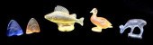 MODERN LALIQUE, FIVE COLORED G