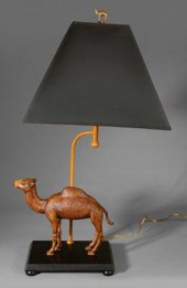 Modern lamp with camel, camel