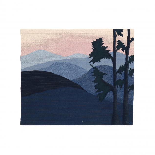 MODERN LANDSCAPE TAPESTRY, SIGNED