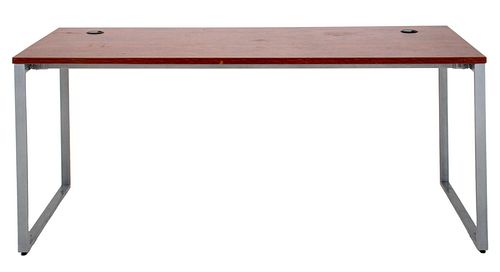 MODERN LARGE DESK WOOD TOP METAL