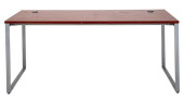 MODERN LARGE DESK WOOD TOP MET