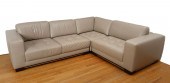 MODERN LEATHER SECTIONAL SOFA: