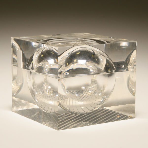 Modern lucite box sculpture;