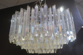 MODERN LUCITE FOUR TIER CHANDE