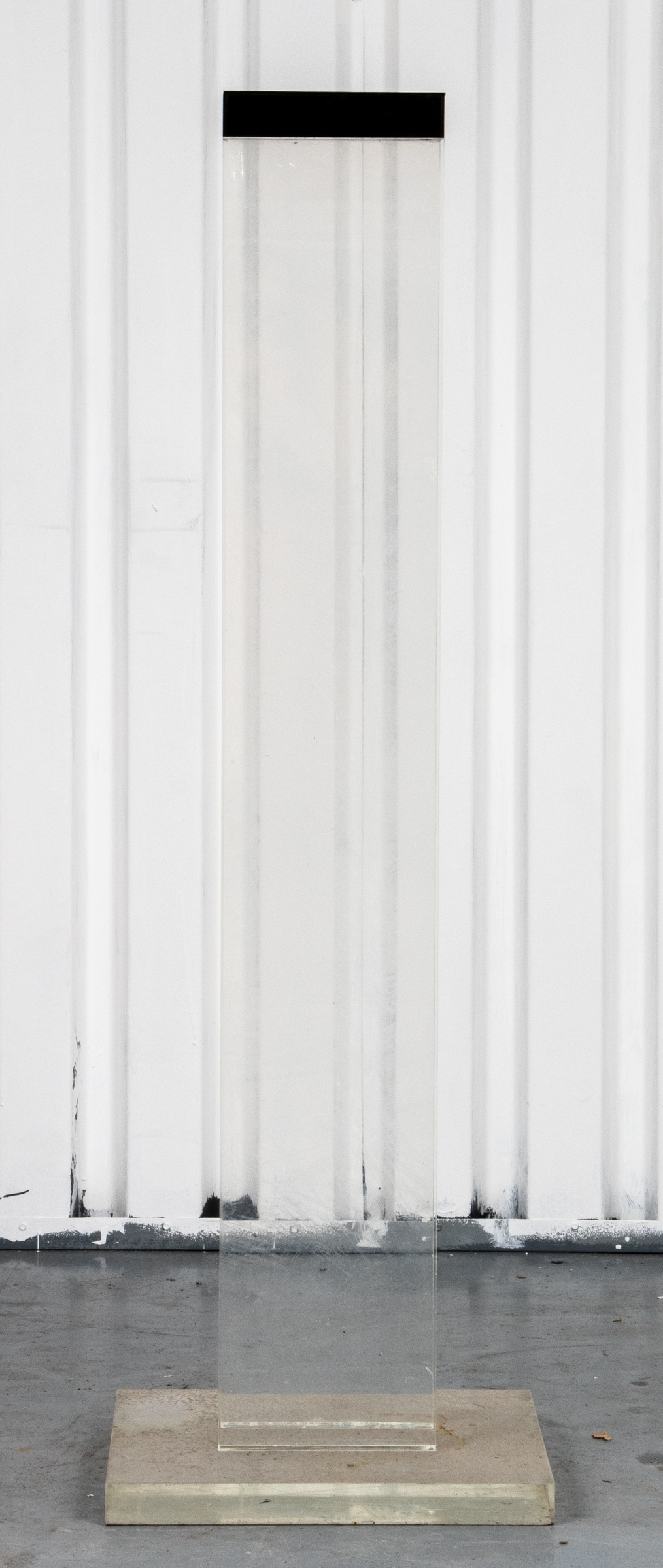 MODERN LUCITE PEDESTAL PLANT