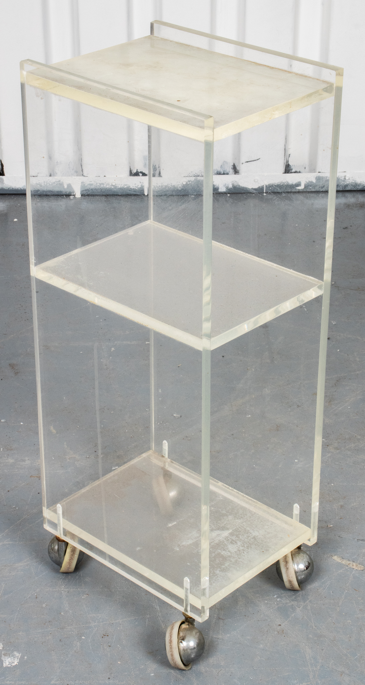 MODERN LUCITE ROLLING BAR CART